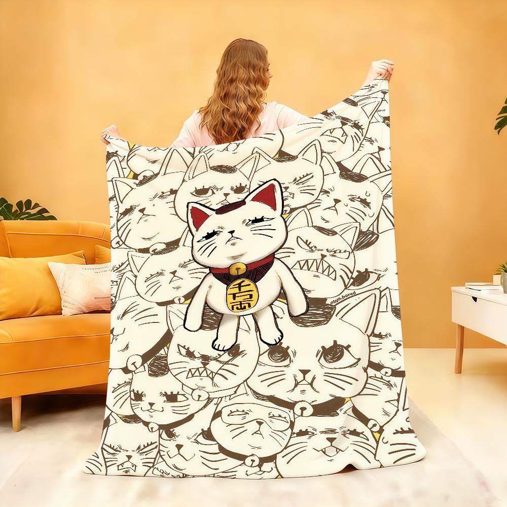 Manga anime T Turbo Granny cat Blanket Soft Throw Blanket for Home Bedroom Bed Sofa Picnic Travel Office Rest Cover Blanket Gift
