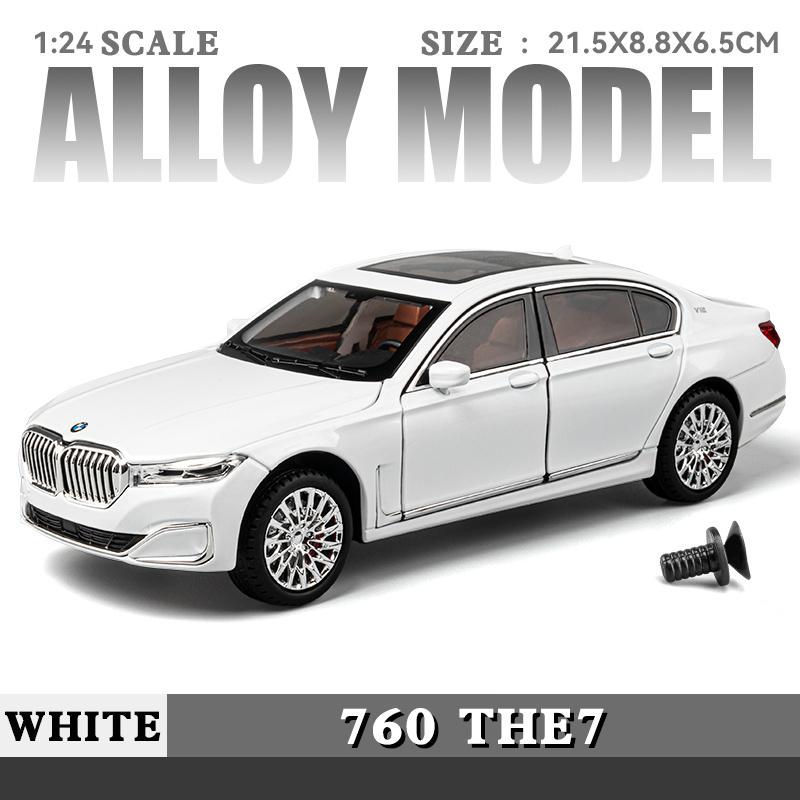1/24 BMW 760Li Компьютерный настольный орнамент Литой металлический автомобиль Модель Детские игрушки Бутик Украшения Подходит для подростков Подарок