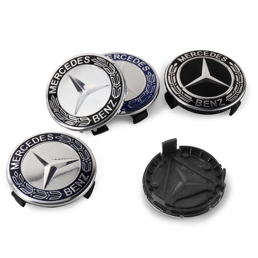 4pcs 75mm Car Wheel Center Cap Hub Badge Covers Accessories for Mercedes Benz A B C E M R G S Class Exclusive AMG W108 W124 AV1