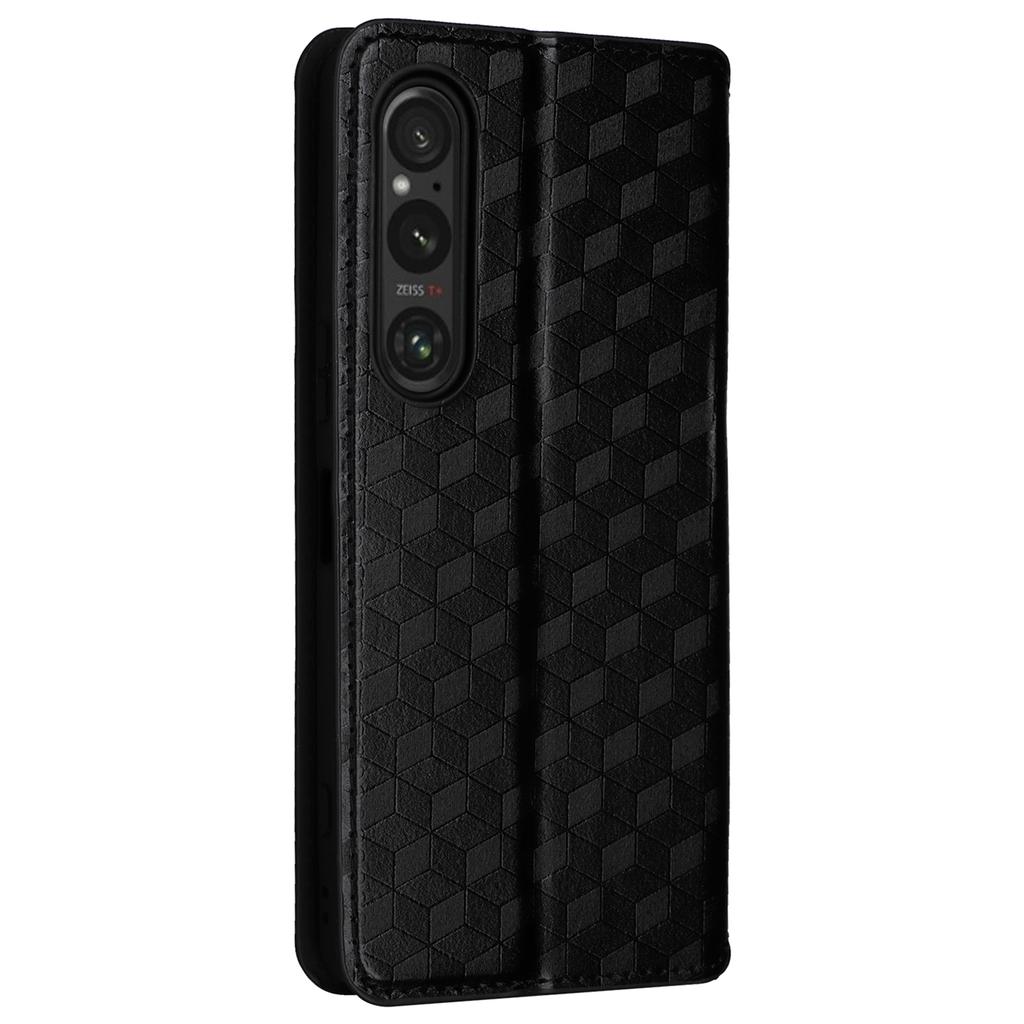 Чехол для Sony Xperia 1 VI с ромбовидным узором, магнитным закрытием, кожаный кошелек-обложка для телефона