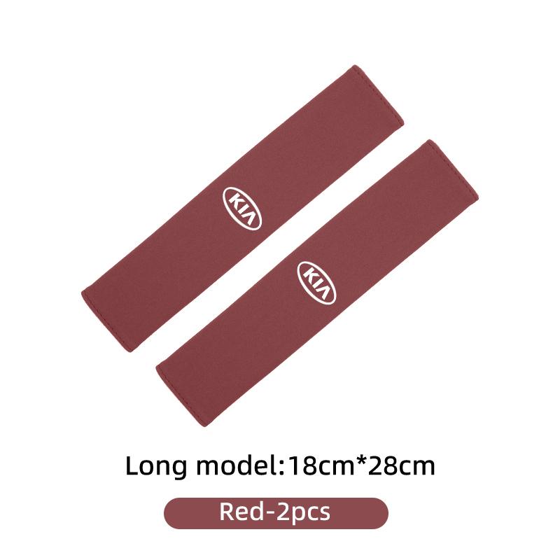 For KIA Suede Car Seat Safety Belt Shoulder Protection Mat Badge Accessories Cerato Proceed Venga Stonic Picanto Sorento Stinger