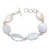 Mother Of Pearl Gemstone 925 Sterling Silver Bracelet 7-8"