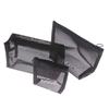 1Pc Black Transparent Mesh Makeup Case Organizer Storage Pouch Casual Zipper Toiletry Wash Bag Make Up Women Travel Cosmetic Bag