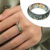 Hypoallergenic Finger Ring Faux Natural Moss Agate Ring, Fake Gemstone Statement Healing Nature Inspired Jewelry Stone for Men Women Band