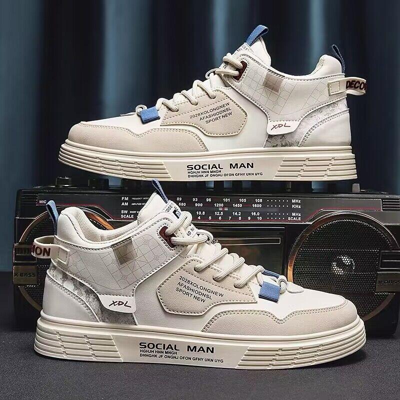Sneakers High-top Shoes for Men Fashion Comfortable Lace-up Vulcanized Shoes New Designer Platform Trainers Tenis Masculino