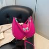 Niche Fashion New Armpit Bag Sweet Solid Color Bow Portable Shoulder Messenger Bag Women