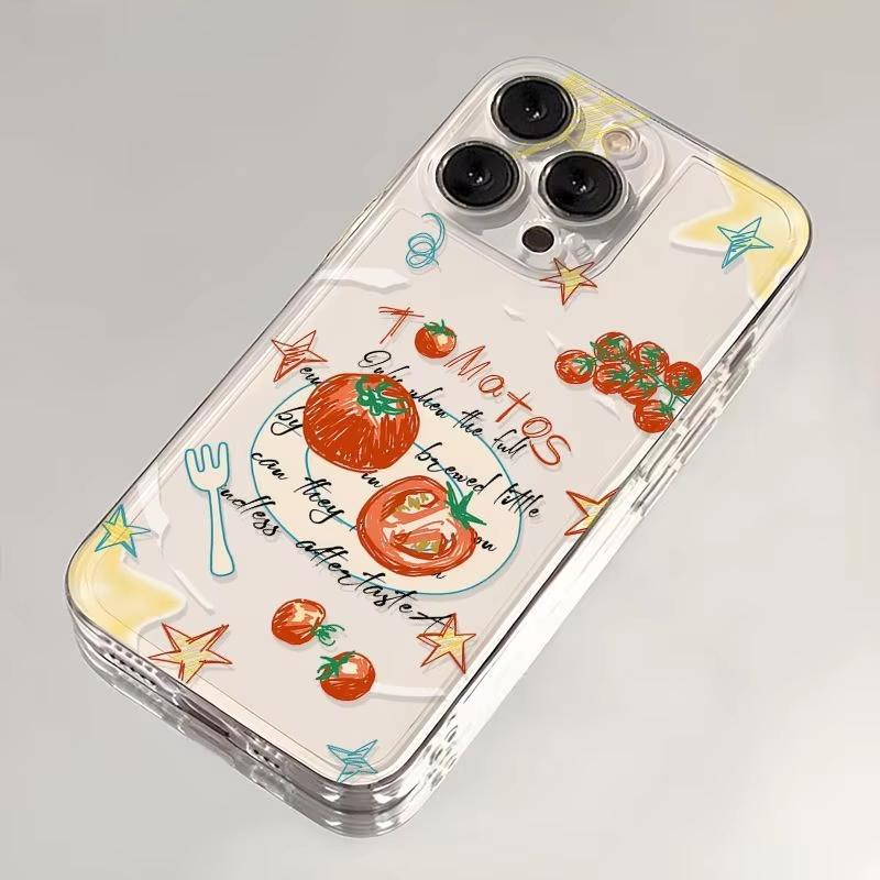 Прозрачный чехол для телефона с рисунком «Помидор граффити» для Samsung Galaxy S26 S24 S25 S23 Ultra S22 S21 S20 Plus FE A50 A71 A72 Мягкий чехол из ТПУ
