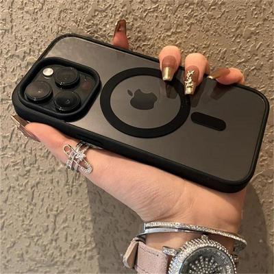 Роскошный прозрачный чехол Magsafe для iPhone 16 15 14 13 12 11 Pro X XS XR Max Mini 7 8 Plus SE 2022 Магнитный чехол для беспроводной зарядки