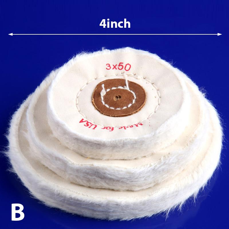 1pc 3-8 inch Cotton Lint Cloth Buffing Wheel Grinder For Gold Silver Jewelry Mirror Polishing Wheel Flannelette Tools