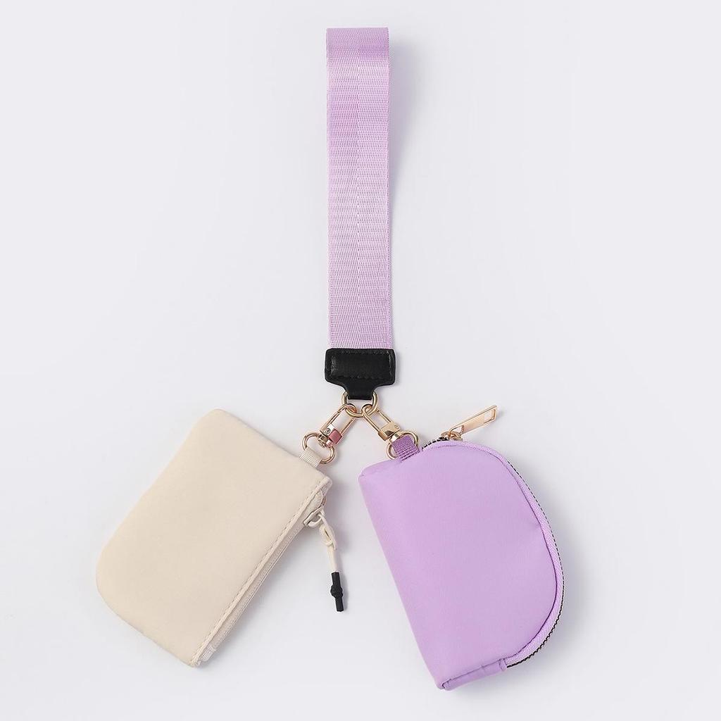 LULU Водонепроницаемый нейлоновый кошелек для монет и браслет-ключница в стиле колор-блок