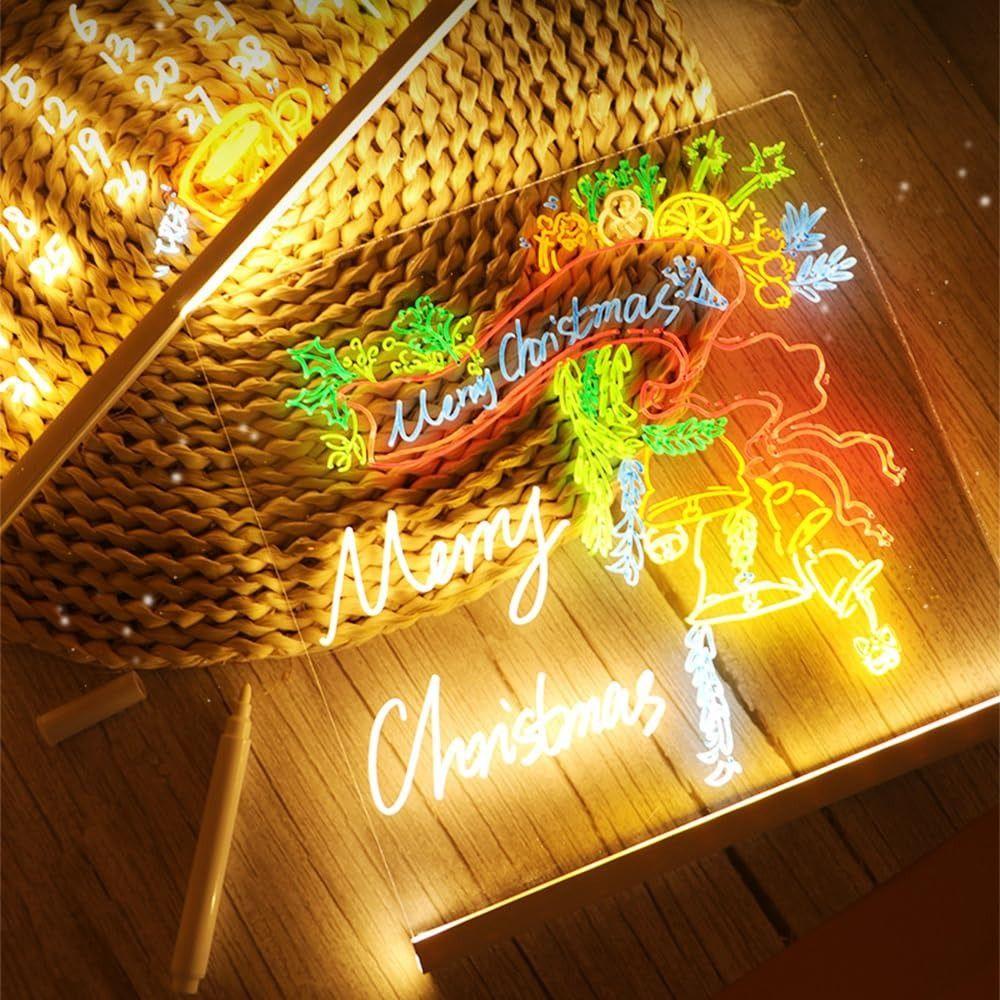 Dry Erase Board Acrylic Message Note Board LED Bedroom Night Lamp Gifts Note Board with Colors