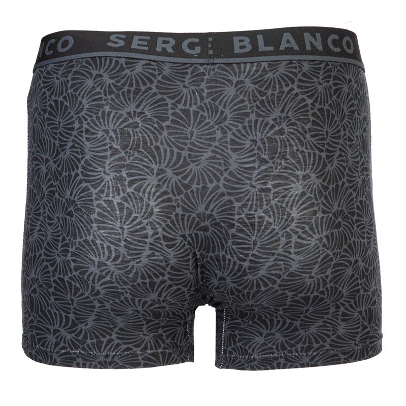 Set of 2 Grey Boxers with Floral Print and Plain for Men SERGE BLANCO