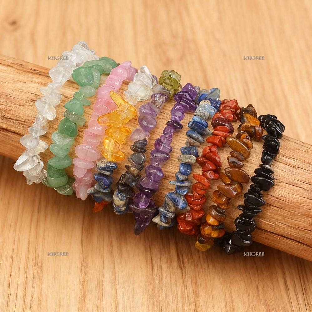 8/16/24 шт. Браслет из смешанного натурального камня, неправильной формы, подходит для повседневного ношения/энергетического исцеления/памятных подарков
