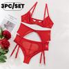Sexiest Bras Sets  Erotic Sexy Costumes Temptation Lace Underwear Underwire Bra & Brief Garters Set Sexy Lingerie