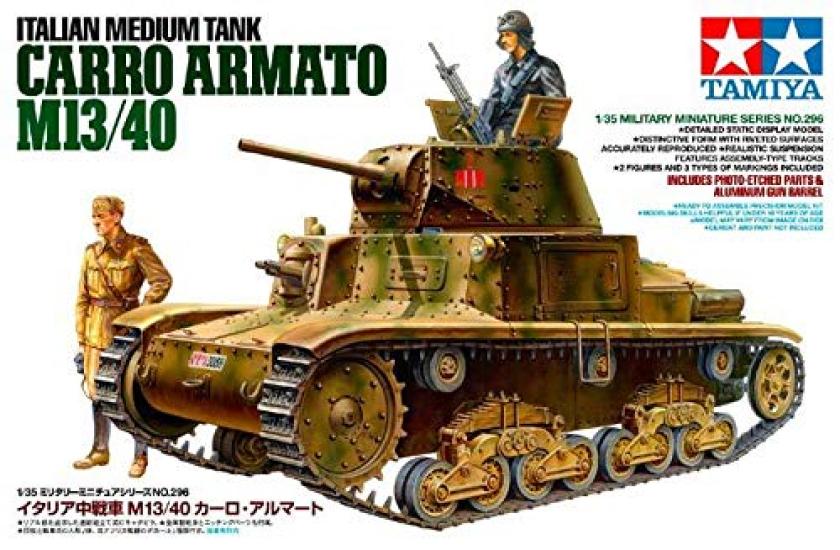 Tamiya Военно-миниатюрная серия 296 Итальянский армейский средний танк Carlo Armato Пластиковая модель 35296 1/35 №. M13/40