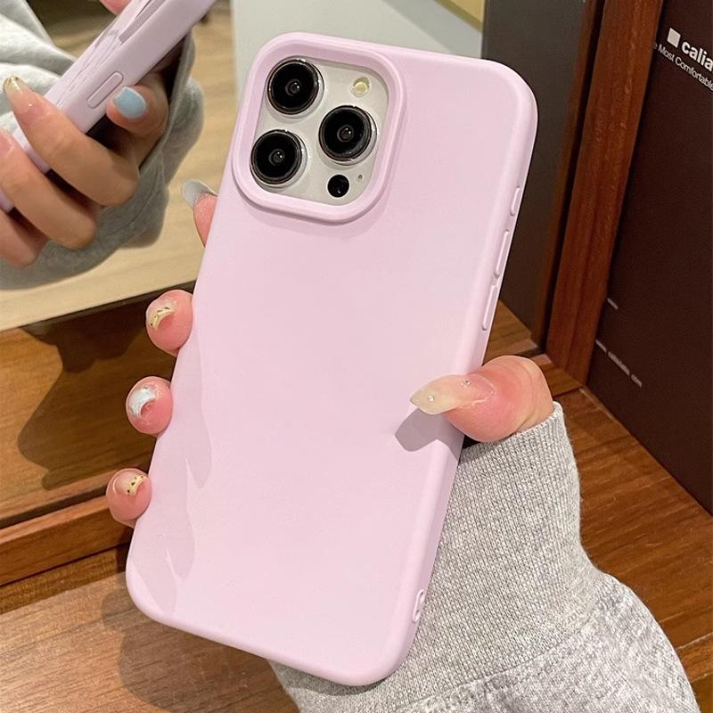 Soft Korean Ins Style Solid Color Suitable for Apple 17pro Max Mobile Phone Case Iphone16 Silicone 15 Soft Sleeve 13