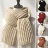 Couple Winter Scarf Warm Thick Knitted Long Scarf Solid Color Soft Large