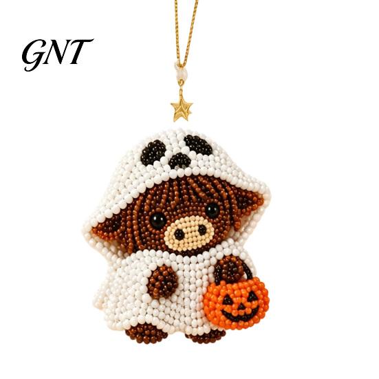 Multi-color Beads Kit DIY Highland Cow Beading Kit, Cute 3D Bead Craft Pendant Handmade Ornaments with Colorful And Instructions, Beadwork for Adults