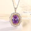 Jewelry Copper Bottom Gold-Plated Simulation Red Corundum Blue Spinel Light Luxury Pendant 15 * 20
