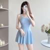 Women Summer Beach Dress Beachwear One-piece Swimsuit Flat Corner Slimming with Chest Cushion Swimwears