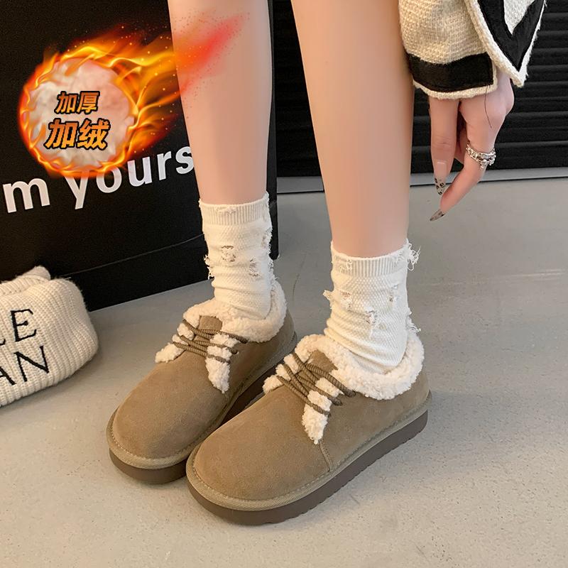 CRLAYDK Модные женские теплые зимние сапоги из замши с подкладкой из овчины, уличная обувь для ходьбы, удобные короткие ботильоны для леди