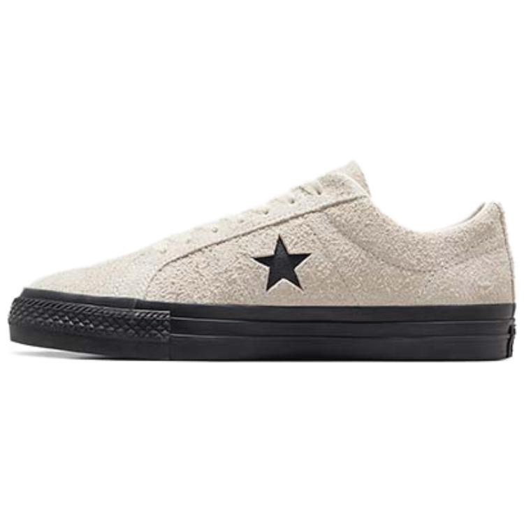 Converse One Star Pro Vintage Suede Low Egret Black Unisex Sneakers Cream A04609C
