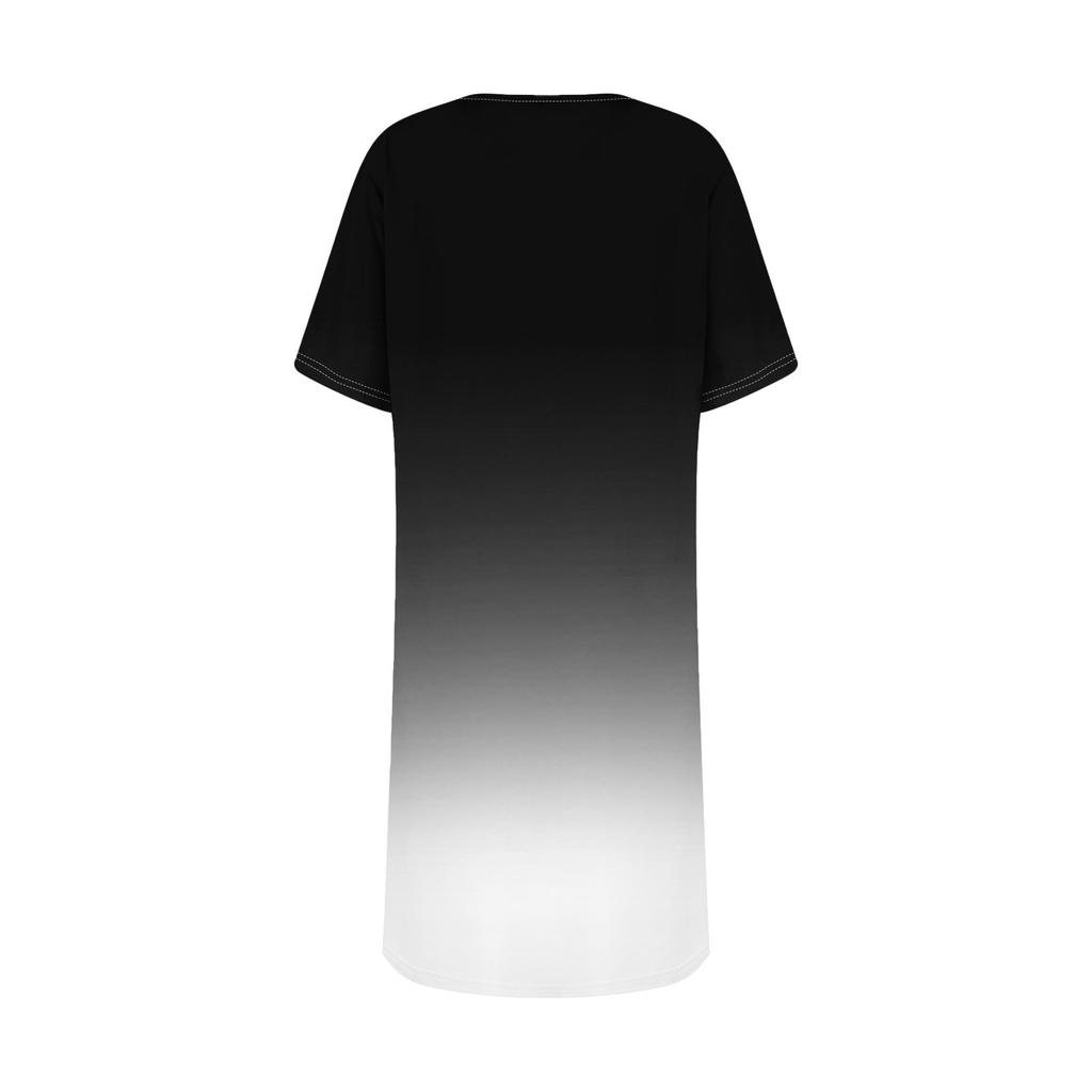 Womens Summer Dresses Short Sleeve Linen Casual T-Shirt Dresses Swing Beach Midi Dress Sundresses With Pockets