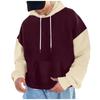 Men's Contrast Color Loose Drop Shoulder Sleeves Hoodies Men's Casual Sports Hoodies