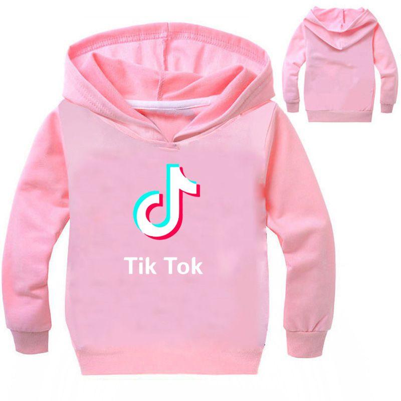 Детский свитшот с буквами Tik Tok, худи с длинным рукавом, модные пуловеры