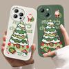 Slim Cartoon Christmas Tree Leather Back Casing PU Leather Cover Phone Case for Samsung