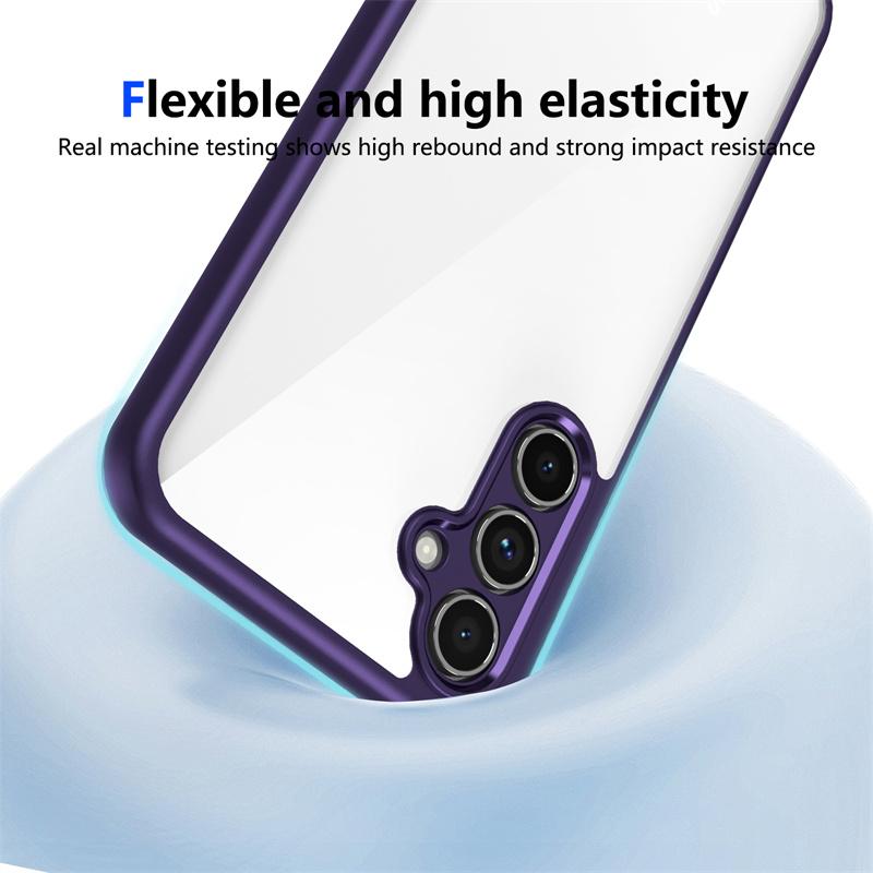 Чехол Camera LED Protective Clear Acrylic Back Case для Samsung iPhone Xiaomi Redmi для Samsung Galaxy S25 S24 Ultra S23 FE A56 A36 A55 A35, силиконовый чехол из ТПУ