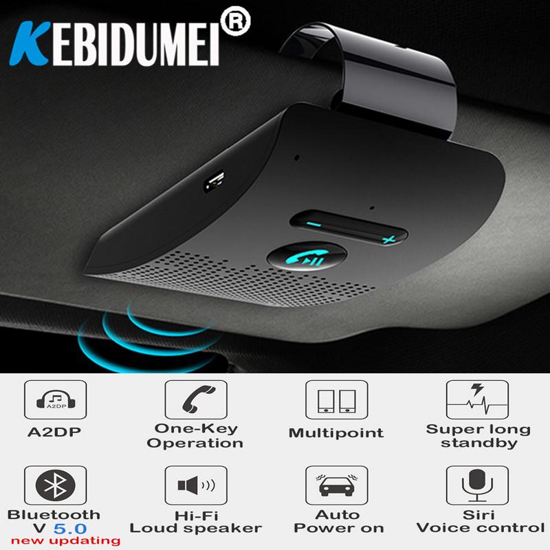 Bluetooth 5.0 Handsfree Car Kit Loud Speakerphone MP3 Music Player Sun Visor Clip Universal Wireless Audio Receiver