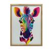 Poster Happy Zebra In a Rainbow Poster Happy Zebra In a Rainbow, 70X100 Cm, Frame Light Oak Wood, Matte Paper 230 Gsm