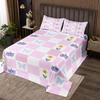 Cartoon Blueberry Bedspread Summer Tropical Fruit Quilted Coverlet Watercolor Botanical Leaves Flower Bedding Set for Teen Adult