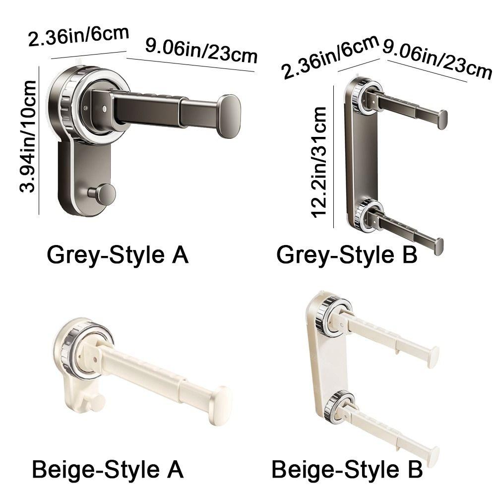 Punch-free Suction Cup Clothes Hanger Wall Mounted Expandable Clothes Drying Rack Space Saving Foldable Balcony Hanging Rack