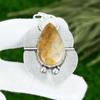 925 Silver Pear Plume Agate Gemstone Unique Artisan New Handcrafted Wife Pendant