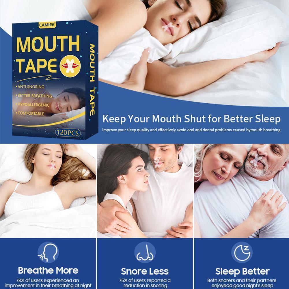 120 шт. пластырь для дыхания через рот X-образная лента для уменьшения храпа полоски для рта H6F1