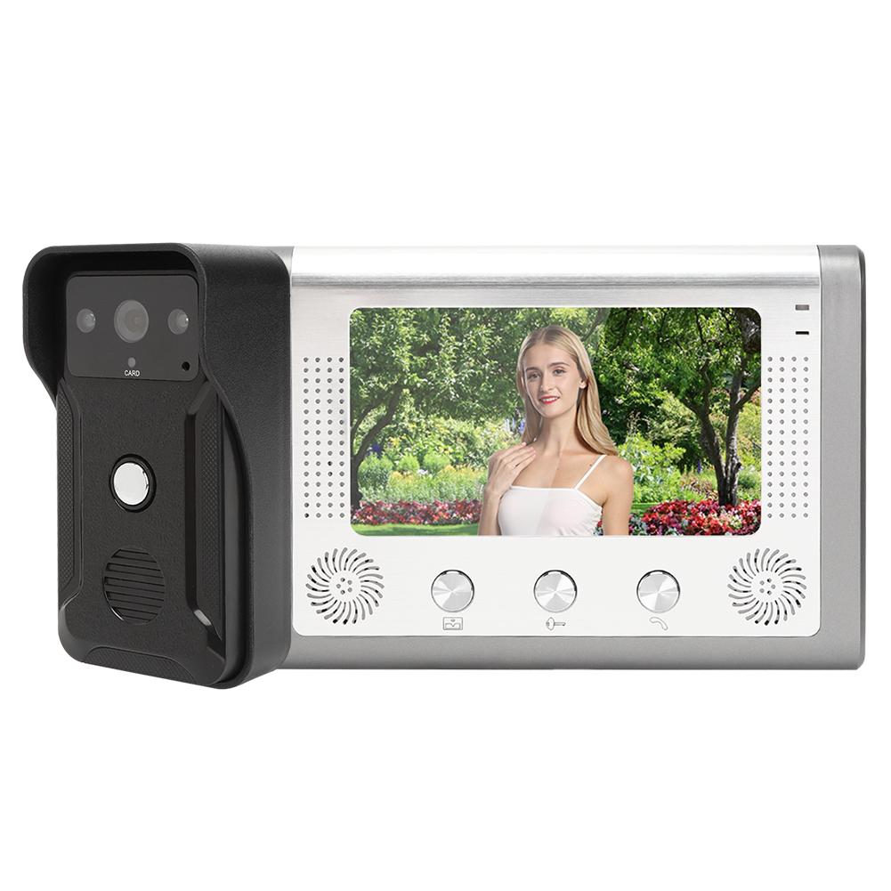 7-дюймовый дверной звонок с ночным видением TFT ID-карта Интерком-камера Видеодомофон