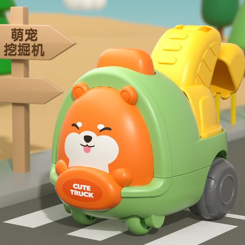 Inertia Toy Car Animal Modeling Engineering Car Inertial Drive Excavator High Quality Interactive Sliding Car Children's Gift Idea