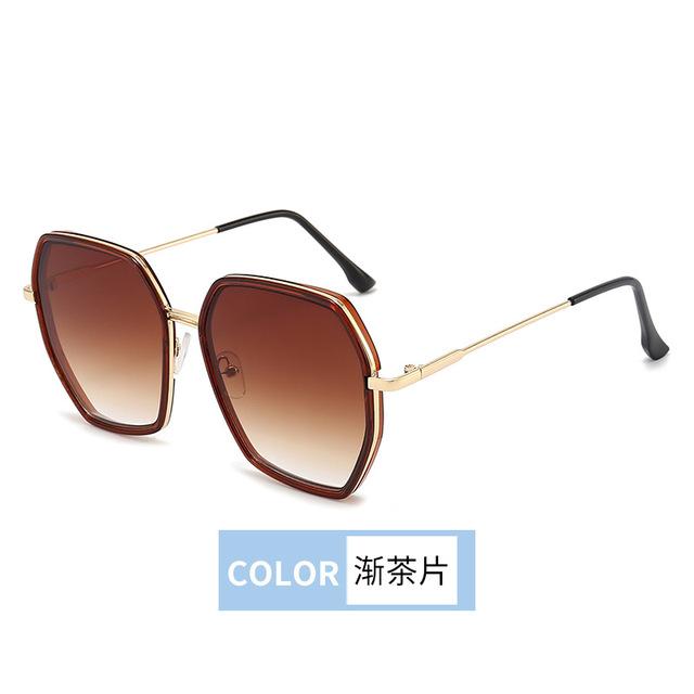 Многоугольные женские солнцезащитные очки, новые солнцезащитные очки с градиентом, модные ретро-модные мужские и женские солнцезащитные очки для верховой езды, распродажа