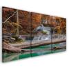 Three Piece Picture Canvas Print Waterfall Autumn Forest