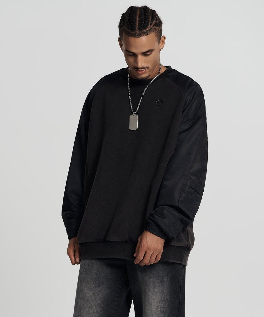 HDEX Faded Washed Nylon Mix Sweatshirt (Charcoal)