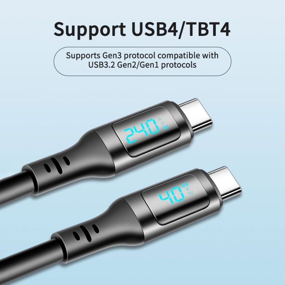 40Gbps USB-C Charging Cable Digital Display Type-C Line New USB4 Data Cord Laptop