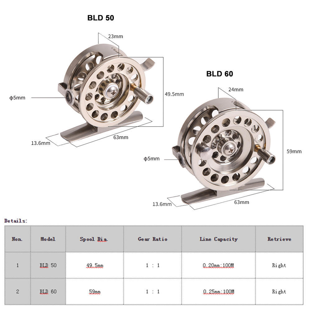 Fly Fishing Reel Right Handed Aluminum Alloy Smooth Ice Fishing Reels Fly Reels Fishing Accessories