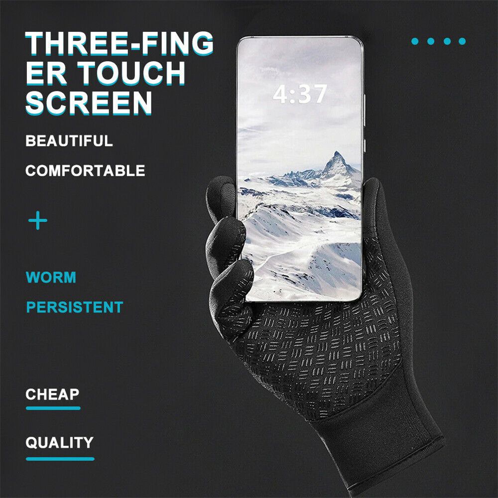 Нескользящие велосипедные перчатки Теплые водонепроницаемые перчатки Уличные сенсорные варежки Катание на лыжах