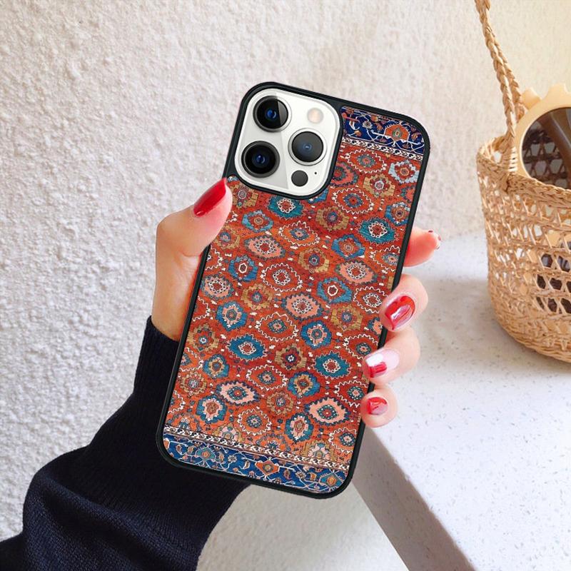 Чехол для телефона с цветочным узором в стиле персидского ковра для iPhone 17 Air 16 Coque 15 14 12 13 PLUS 11 PRO MAX Задняя крышка Fundas