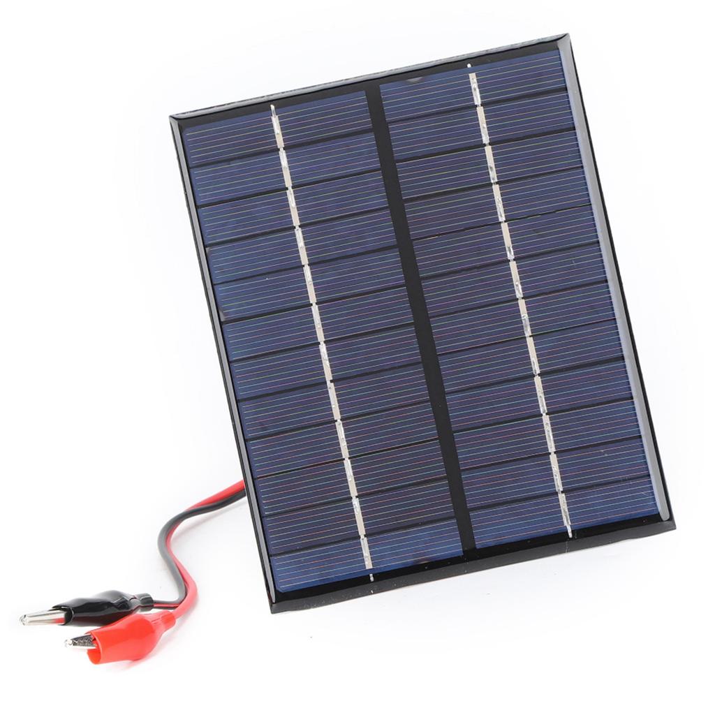 2W 12V Solar Panel Polycrystalline Silicon DIY Outdoor Portable Charger with Clip