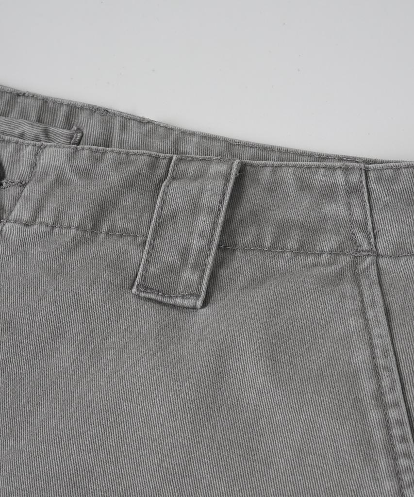 BIRBANTE Хлопковые брюки-чинос с дартсом, подвергшиеся garment-washing - Серый