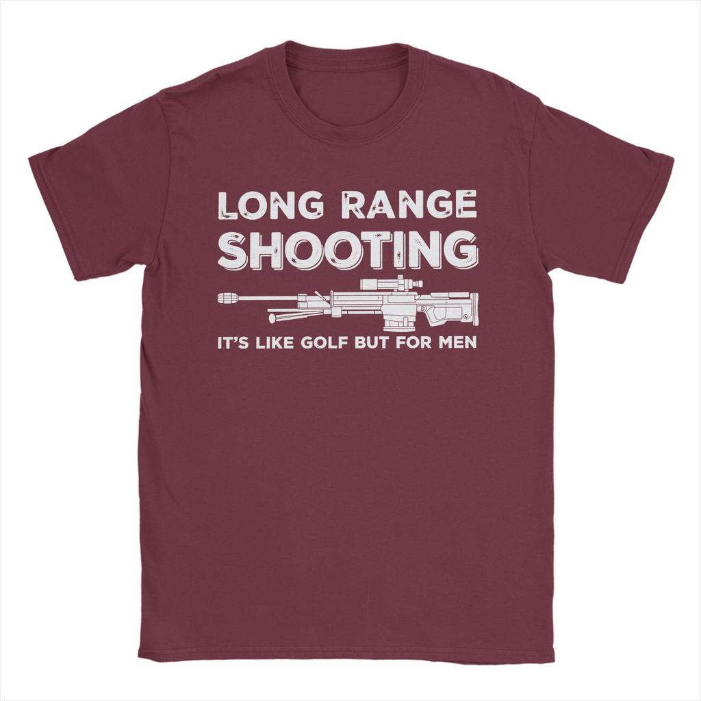Long Range shooting it's like golf but for Unisex T Shirt Unisex's Pure Cotton Funny T-Shirt Round Collar Tee Shirt Short Sleeve Tops