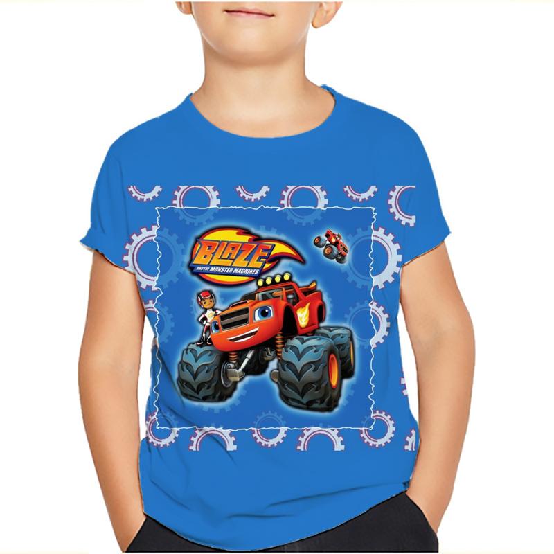 Blaze and the Monster Machines Shorts Sleeve Kids Girl Boys T-shirts Printed Little Girl Top Baby T Shirts Children Toddler Clothes